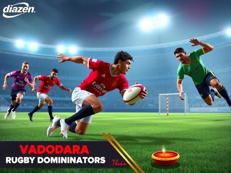 Vadodara Rugby Dominators gameplay screenshot showing intense rugby action